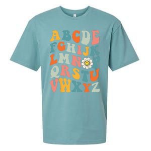 Groovy ABC Elemeno Hi Alphabet Teacher Back To School Sueded Cloud Jersey T-Shirt