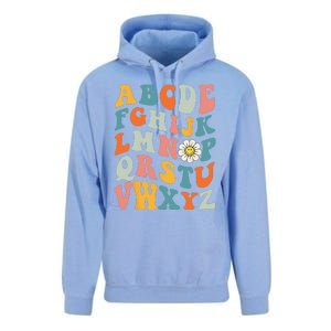 Groovy ABC Elemeno Hi Alphabet Teacher Back To School Unisex Surf Hoodie