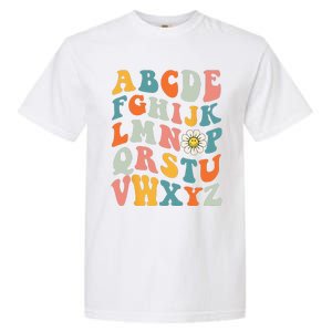 Groovy ABC Elemeno Hi Alphabet Teacher Back To School Garment-Dyed Heavyweight T-Shirt