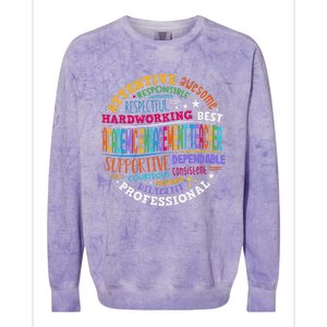 Groovy Academic Engagement Teacher Squad Colorblast Crewneck Sweatshirt