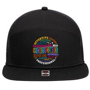 Groovy Academic Engagement Teacher Squad 7 Panel Mesh Trucker Snapback Hat