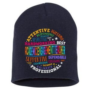 Groovy Academic Engagement Teacher Squad Short Acrylic Beanie