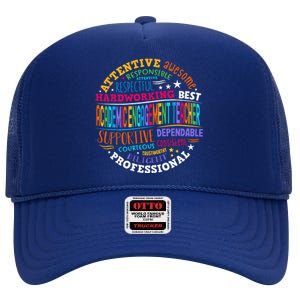 Groovy Academic Engagement Teacher Squad High Crown Mesh Back Trucker Hat