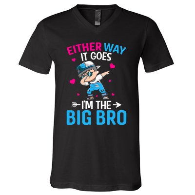 Gender Announcement Either Way It Goes Im The Big Bro V-Neck T-Shirt