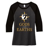 Gods And Earths Five Percent Nation Five Percenter Women's Tri-Blend 3/4-Sleeve Raglan Shirt