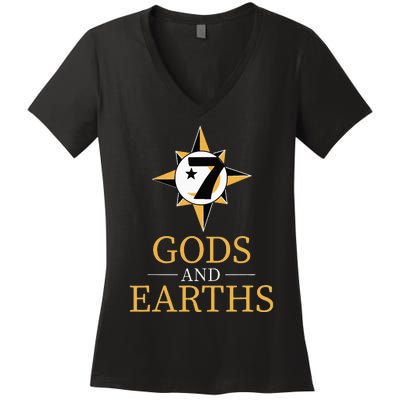 Gods And Earths Five Percent Nation Five Percenter Women's V-Neck T-Shirt