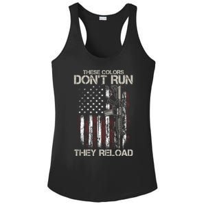 Gun American Flag Colors Don't Run They Reload Ladies PosiCharge Competitor Racerback Tank