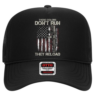 Gun American Flag Colors Don't Run They Reload Trucker Hat