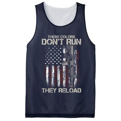 Gun American Flag Colors Don't Run They Reload Mesh Reversible Basketball Jersey Tank