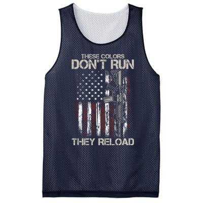 Gun American Flag Colors Don't Run They Reload Mesh Reversible Basketball Jersey Tank