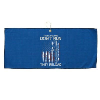 Gun American Flag Colors Don't Run They Reload Large Microfiber Waffle Golf Towel