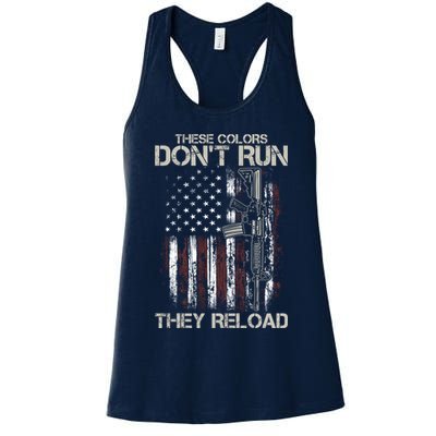 Gun American Flag Colors Don't Run They Reload Womens Tank Top