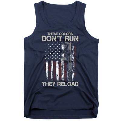 Gun American Flag Colors Don't Run They Reload Tank Top