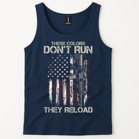 Gun American Flag Colors Don't Run They Reload Tank Top
