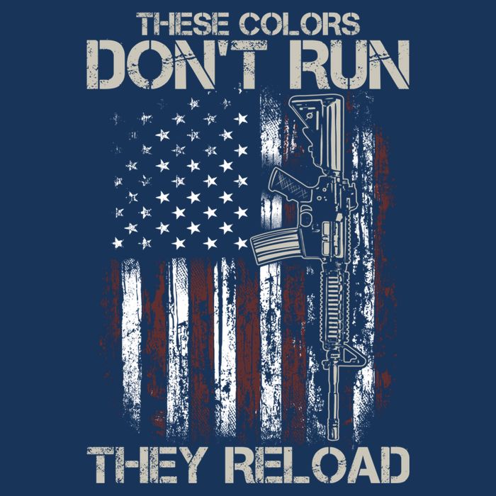 Gun American Flag Colors Don't Run They Reload Women's V-Neck T-Shirt