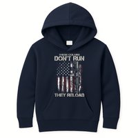 Gun American Flag Colors Don't Run They Reload Kids Hoodie