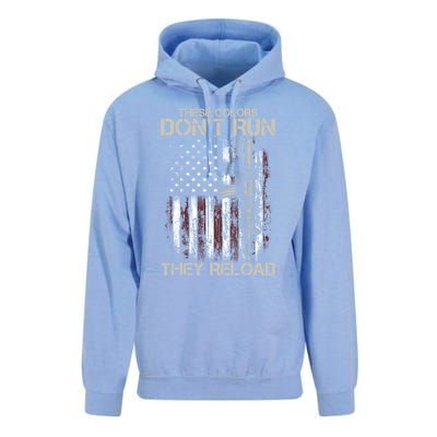 Gun American Flag Colors Don't Run They Reload Unisex Surf Hoodie