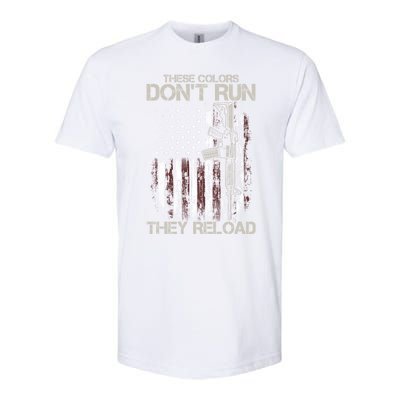 Gun American Flag Colors Don't Run They Reload Softstyle CVC T-Shirt