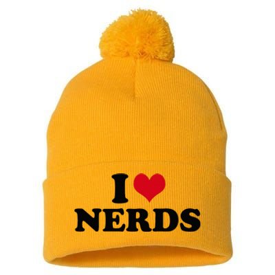 Geeky Affection for Nerds Pom Pom 12in Knit Beanie