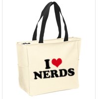 Geeky Affection for Nerds Zip Tote Bag