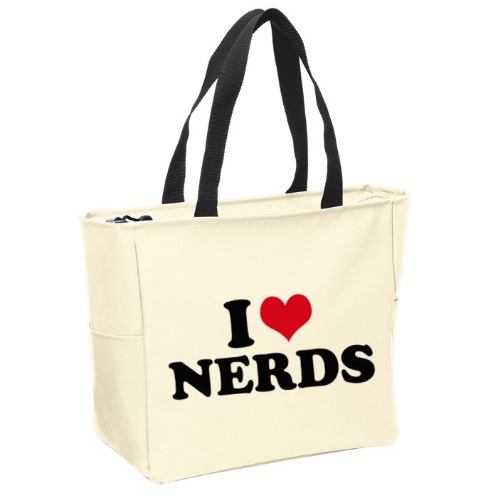 Geeky Affection for Nerds Zip Tote Bag