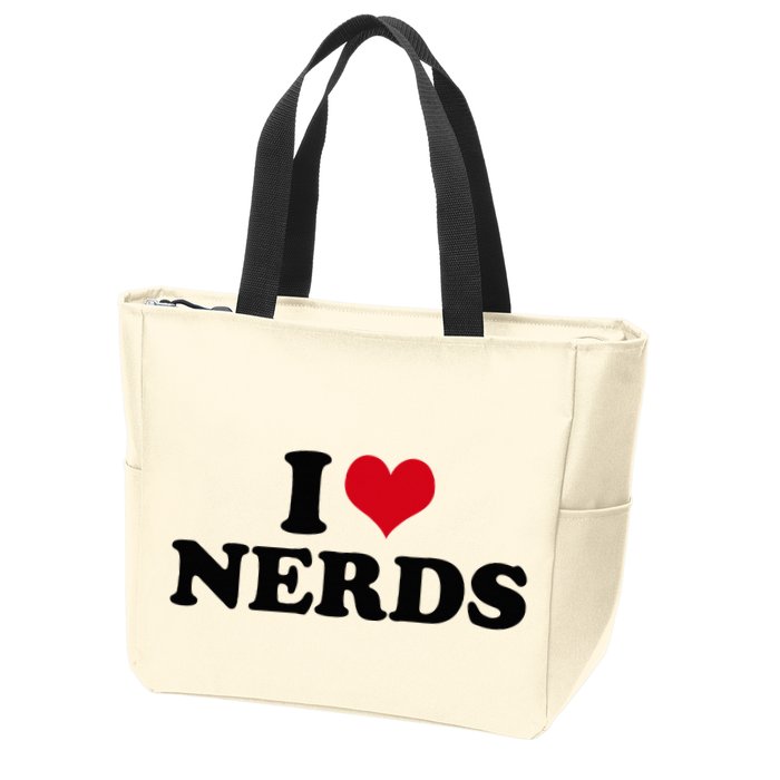 Geeky Affection for Nerds Zip Tote Bag