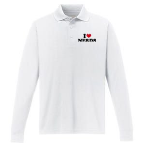 Geeky Affection for Nerds Performance Long Sleeve Polo