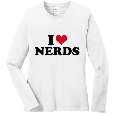 Geeky Affection for Nerds Ladies Long Sleeve Shirt