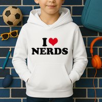 Geeky Affection for Nerds Kids Hoodie