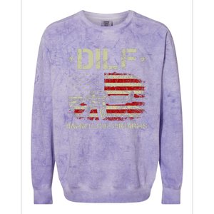 Gun American Flag Dilf Damn I Love Firearms Colorblast Crewneck Sweatshirt