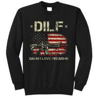 Gun American Flag Dilf Damn I Love Firearms Sweatshirt