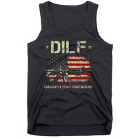 Gun American Flag Dilf Damn I Love Firearms Tank Top