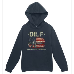 Gun American Flag Dilf Damn I Love Firearms Urban Pullover Hoodie