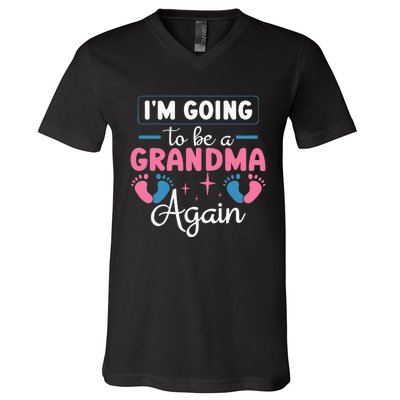 Grandmother Again For Nana Im Going To Be A Grandma Again V-Neck T-Shirt