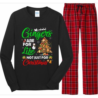 Gingers Are For Life Not Just For Christmas Xmas Tree Pajama Funny Gift Long Sleeve Pajama Set