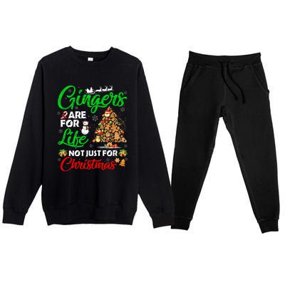 Gingers Are For Life Not Just For Christmas Xmas Tree Pajama Funny Gift Premium Crewneck Sweatsuit Set