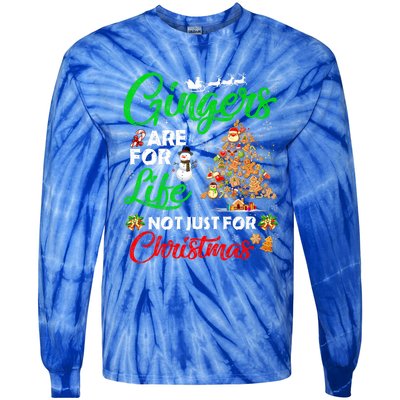 Gingers Are For Life Not Just For Christmas Xmas Tree Pajama Funny Gift Tie-Dye Long Sleeve Shirt