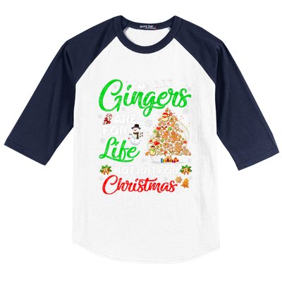 Gingers Are For Life Not Just For Christmas Xmas Tree Pajama Funny Gift Baseball Sleeve Shirt