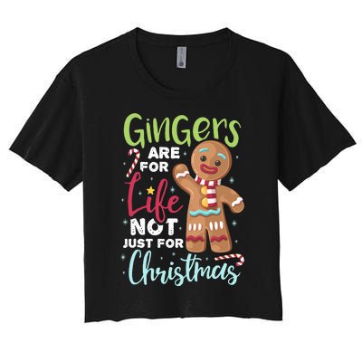 Gingers Are For Life Not Just Christmas Pajama UGLY Gifts Women's Crop Top Tee