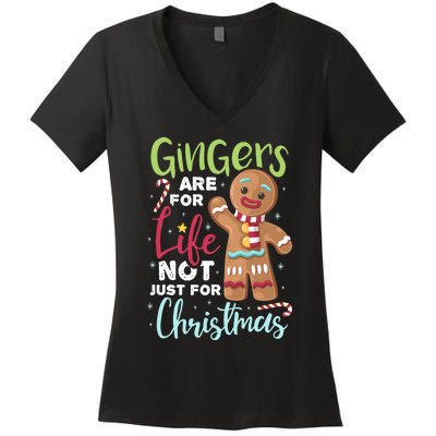 Gingers Are For Life Not Just Christmas Pajama UGLY Gifts Women's V-Neck T-Shirt