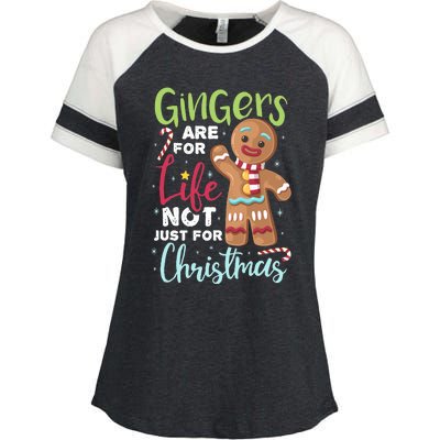 Gingers Are For Life Not Just Christmas Pajama UGLY Gifts Enza Ladies Jersey Colorblock Tee