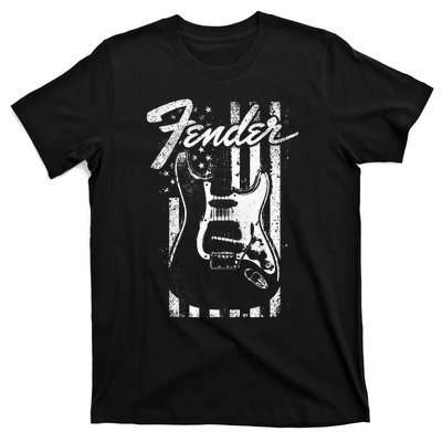 Guitar American Flag Backdrop T-Shirt