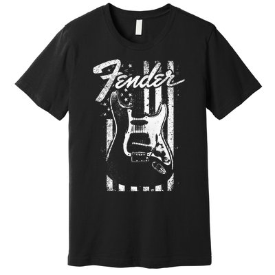 Guitar American Flag Backdrop Premium T-Shirt