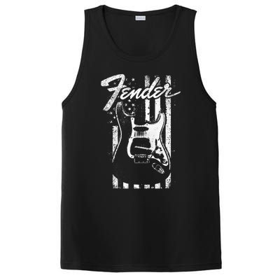 Guitar American Flag Backdrop PosiCharge Competitor Tank