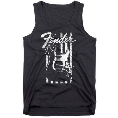 Guitar American Flag Backdrop Tank Top