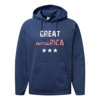 Great America | Flag America Vote Usa Performance Fleece Hoodie