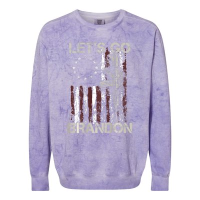 Gun American Flag Patriots Let's Go Brandon Colorblast Crewneck Sweatshirt