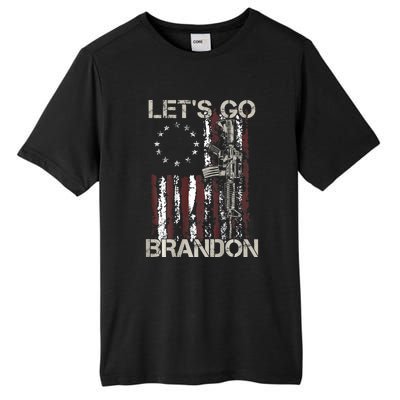 Gun American Flag Patriots Let's Go Brandon Tall Fusion ChromaSoft Performance T-Shirt