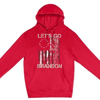 Gun American Flag Patriots Let's Go Brandon Premium Pullover Hoodie