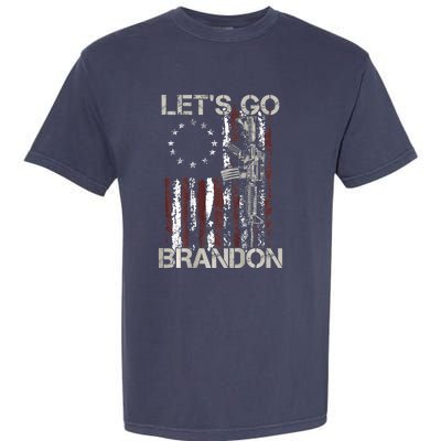 Gun American Flag Patriots Let's Go Brandon Garment-Dyed Heavyweight T-Shirt